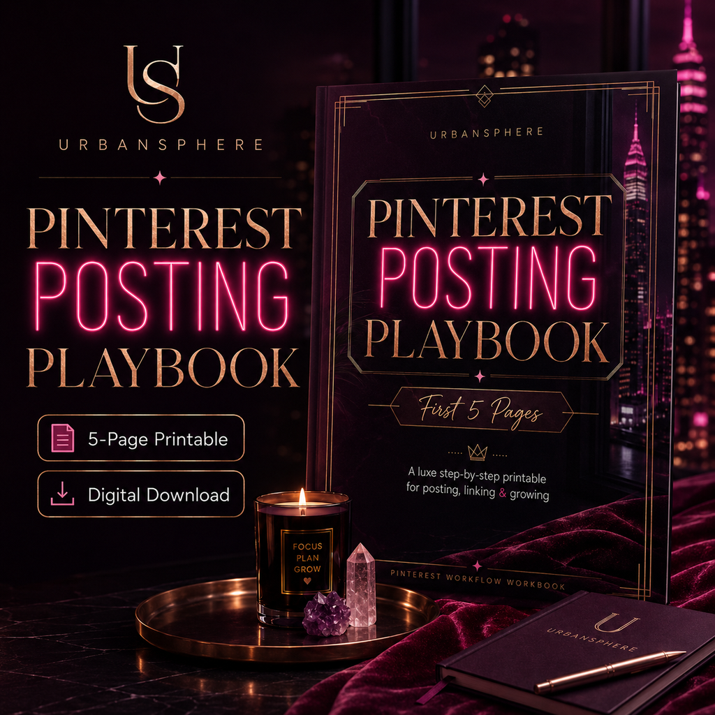 Pinterest Posting Playbook | Luxe Pinterest Marketing Guide for Digital Product Sellers