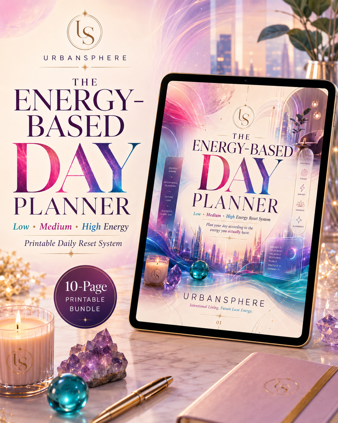Energy-Based Day Planner Printable | Low, Medium & High Energy Daily Reset Planner
