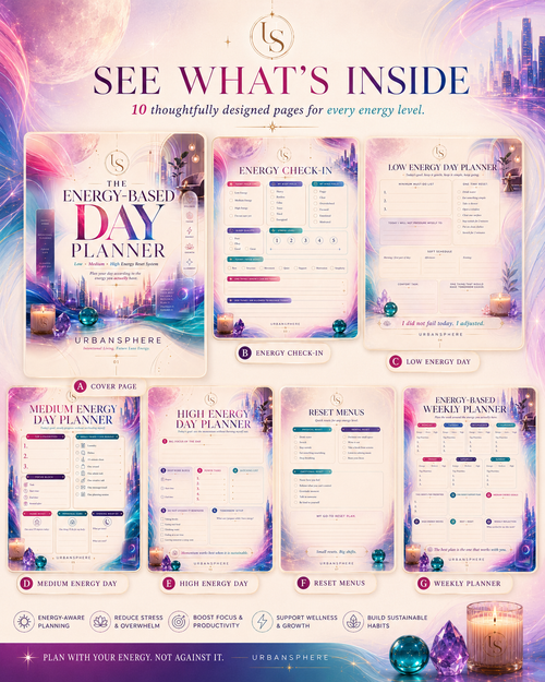 Energy-Based Day Planner Printable | Low, Medium & High Energy Daily Reset Planner