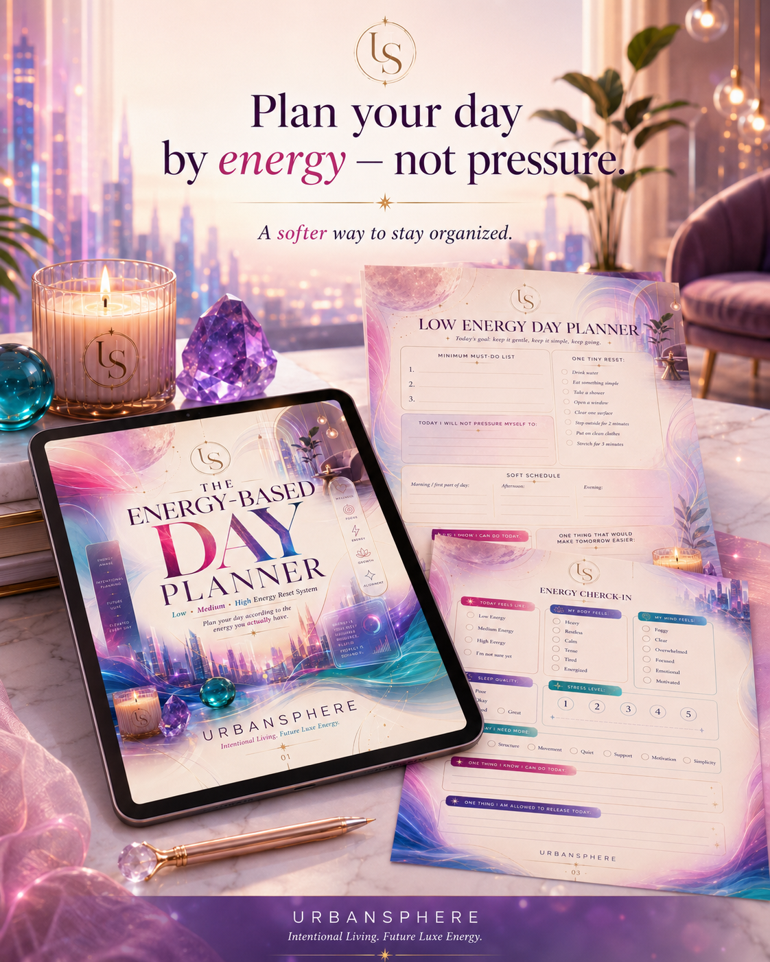 Energy-Based Day Planner Printable | Low, Medium & High Energy Daily Reset Planner